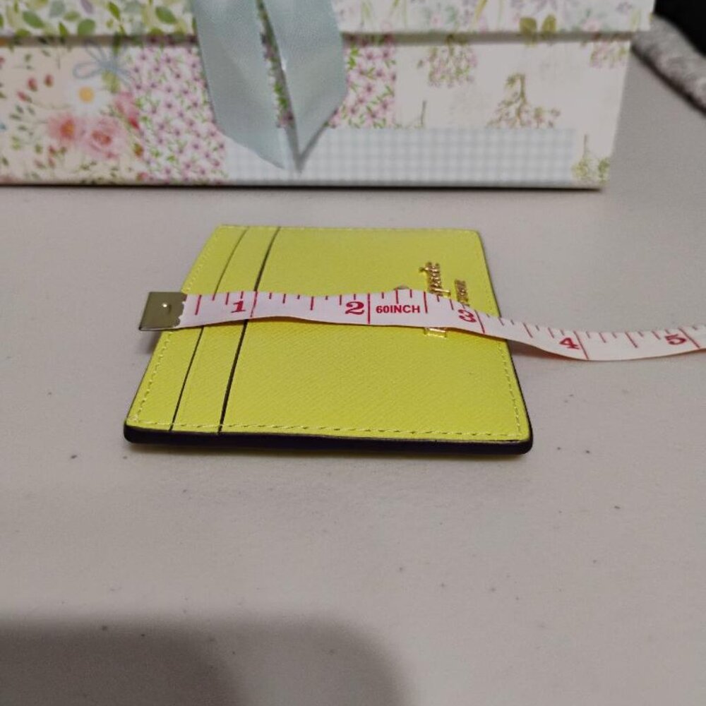 Kate Spade Madison Saffiano Small Slim Card Holder Lime Slush NWT - Picture 6 of 7